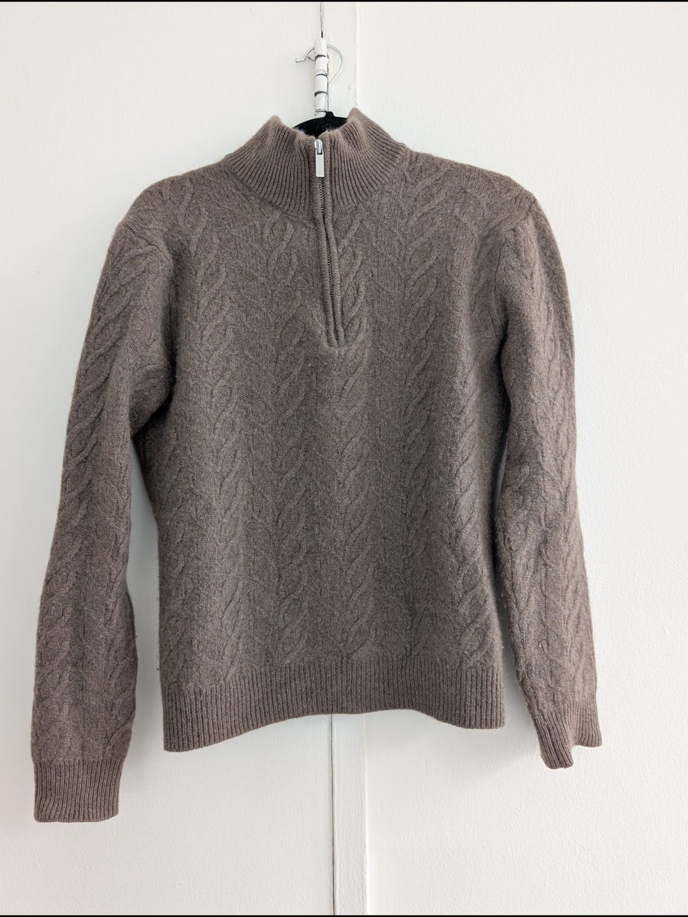 Saks Fifth Avenue Women's Cable-Knit Half-Zip Sweater - Taupe